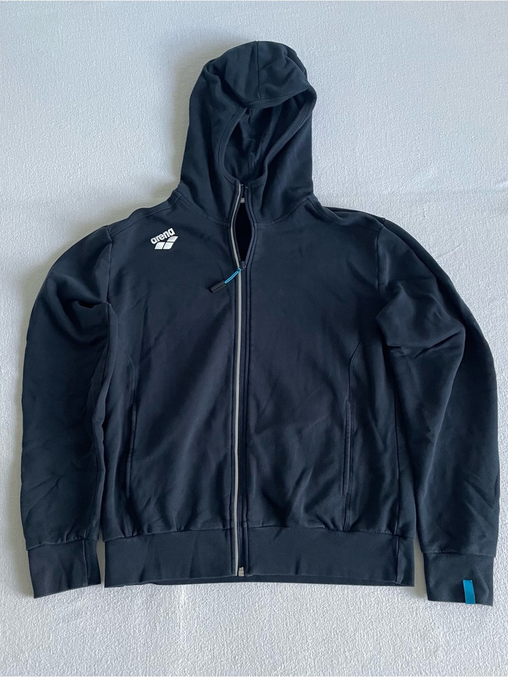 Arena Unisex Team Panel Hooded Front Zip Jacket Size Small with pockets